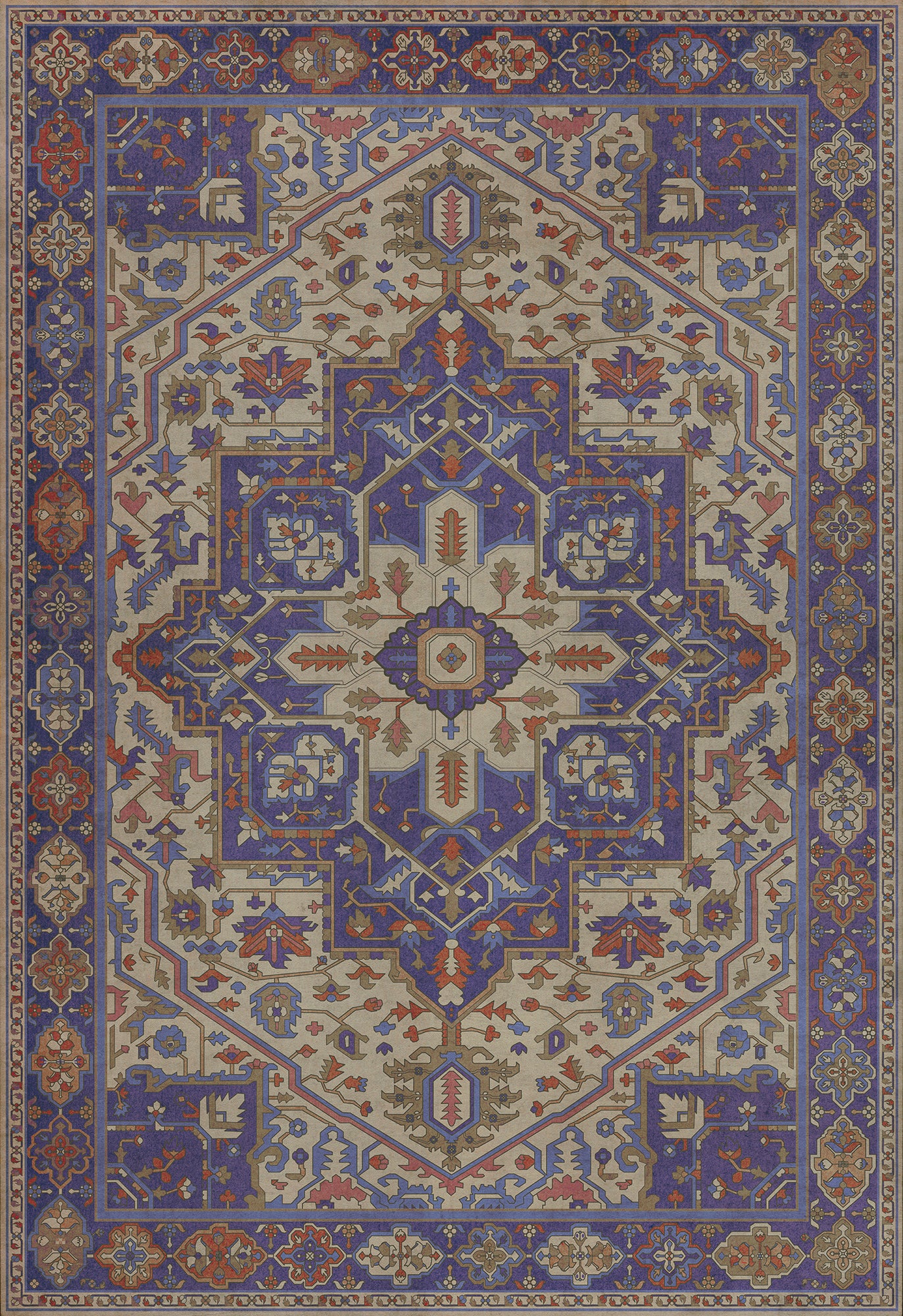 Persian Bazaar - Camelot - Morgana 70x102 Vintage Vinyl Floorcloth
