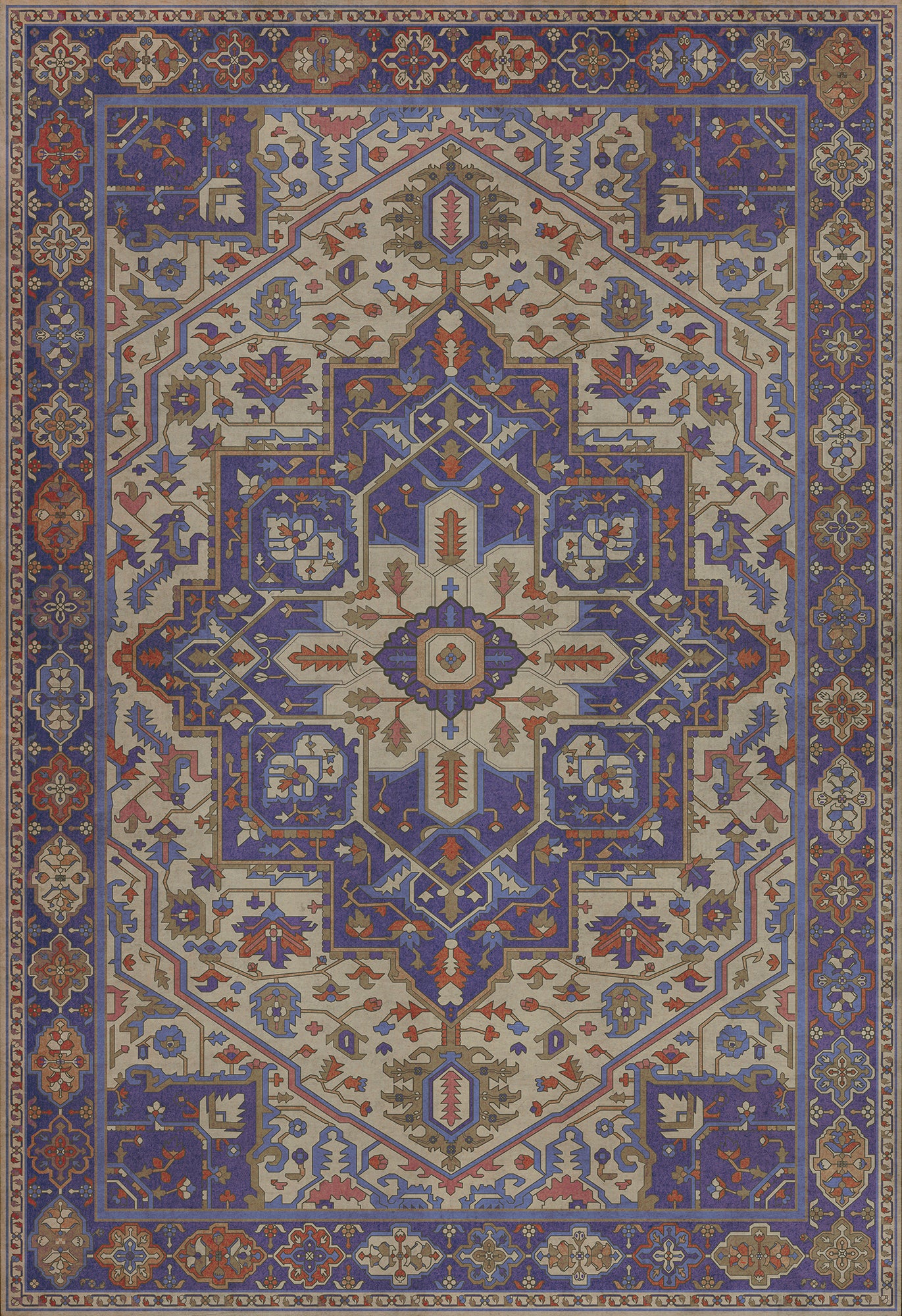Persian Bazaar - Camelot - Morgana 96x140 Vintage Vinyl Floorcloth
