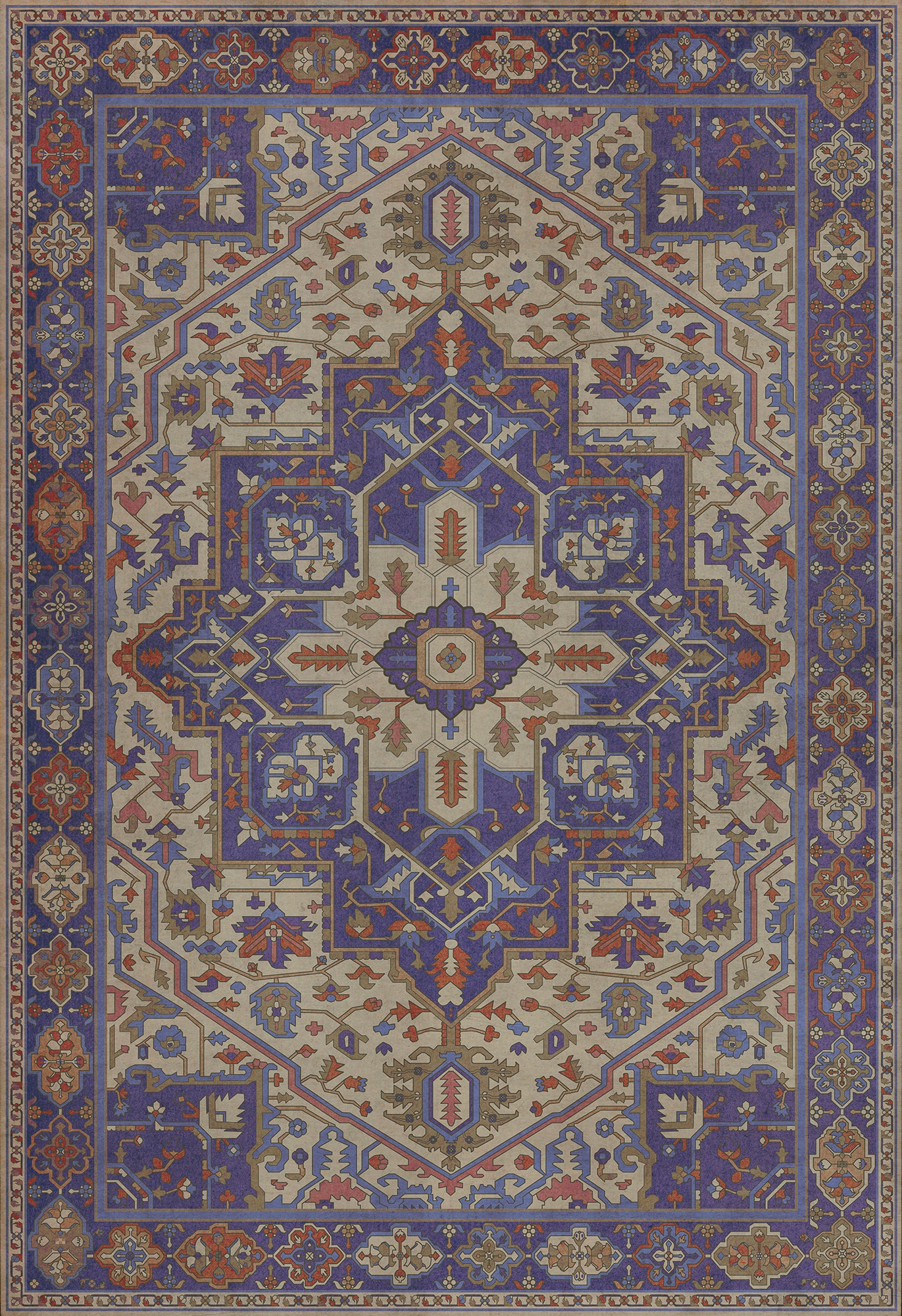 Persian Bazaar - Camelot - Morgana 120x175 Vintage Vinyl Floorcloth
