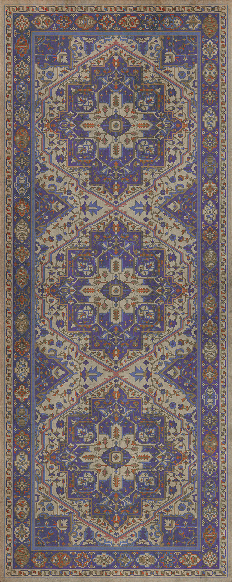 Persian Bazaar - Camelot - Morgana 36x90 Vintage Vinyl Floorcloth
