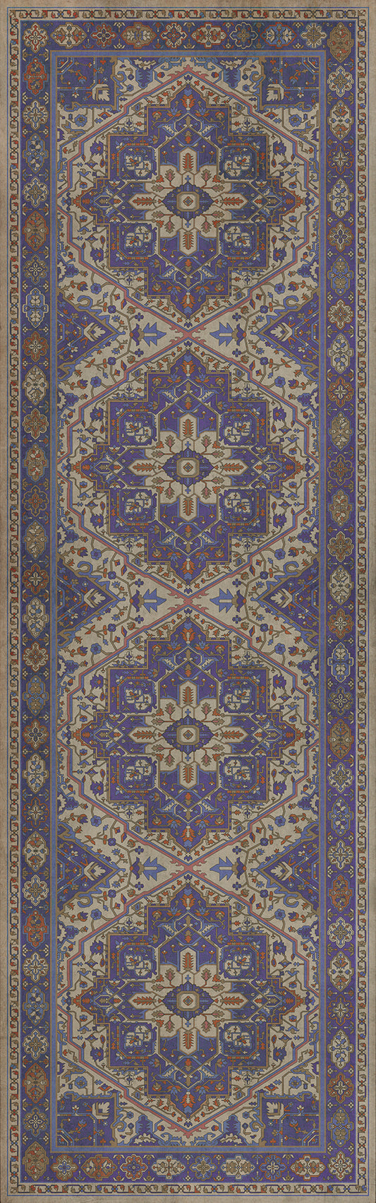 Persian Bazaar - Camelot - Morgana 36x115 Vintage Vinyl Floorcloth