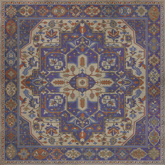 Persian Bazaar - Camelot - Morgana 48x48 Vintage Vinyl Floorcloth