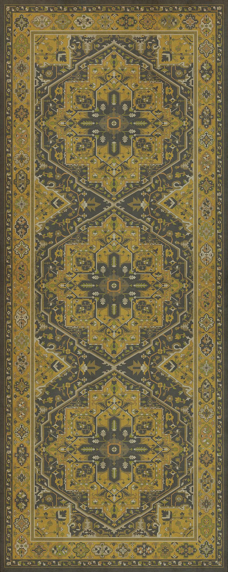 Persian Bazaar - Camelot - Sir Galahad 36x90 Vintage Vinyl Floorcloth