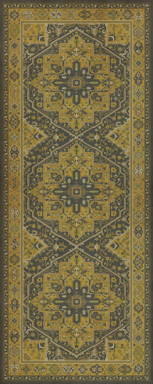 Persian Bazaar - Camelot - Sir Galahad 36x90 Vintage Vinyl Floorcloth