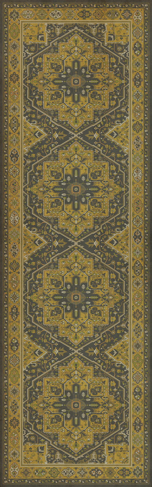 Persian Bazaar - Camelot - Sir Galahad 36x115 Vintage Vinyl Floorcloth