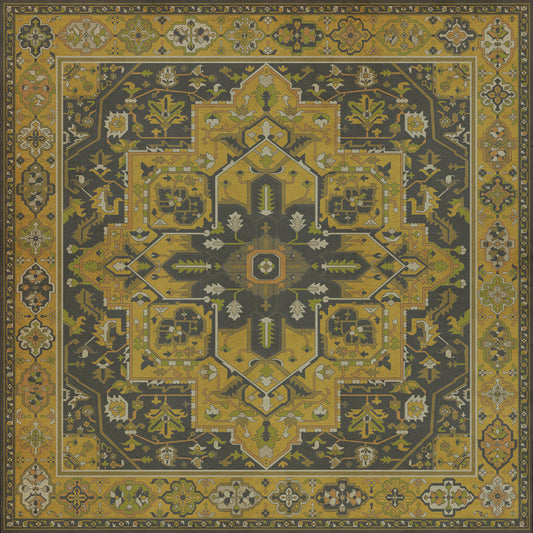 Persian Bazaar - Camelot - Sir Galahad 36x36 Vintage Vinyl Floorcloth