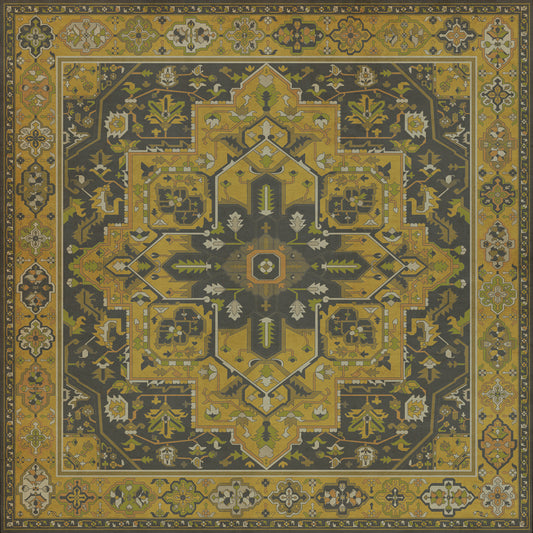 Persian Bazaar - Camelot - Sir Galahad 72x72 Vintage Vinyl Floorcloth