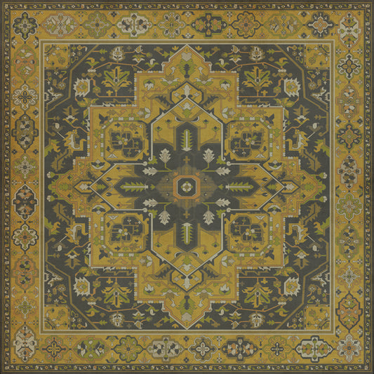 Persian Bazaar - Camelot - Sir Galahad 120x120 Vintage Vinyl Floorcloth