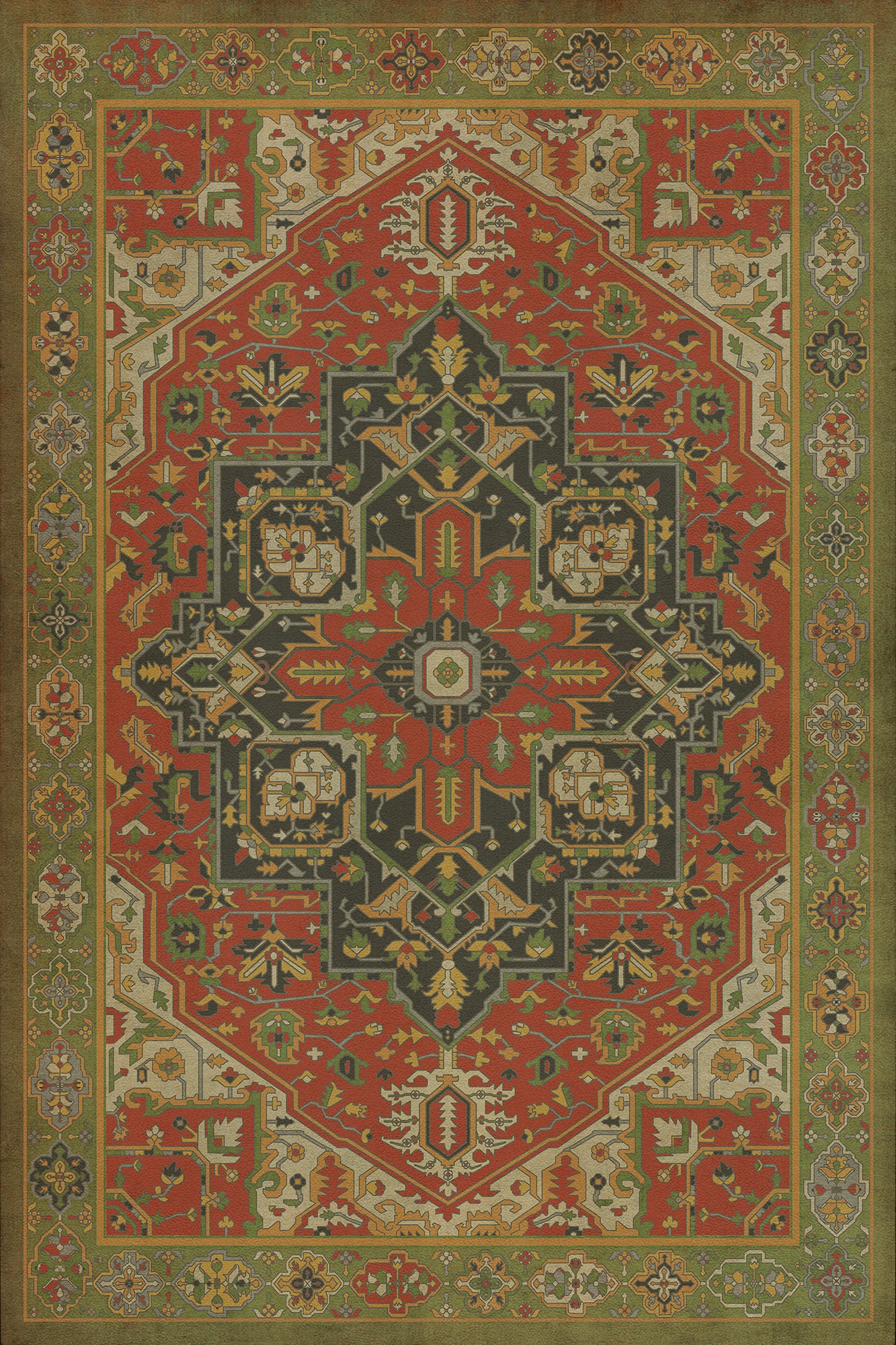 Persian Bazaar - Camelot - Sir Gawain 20x30 Vintage Vinyl Floorcloth