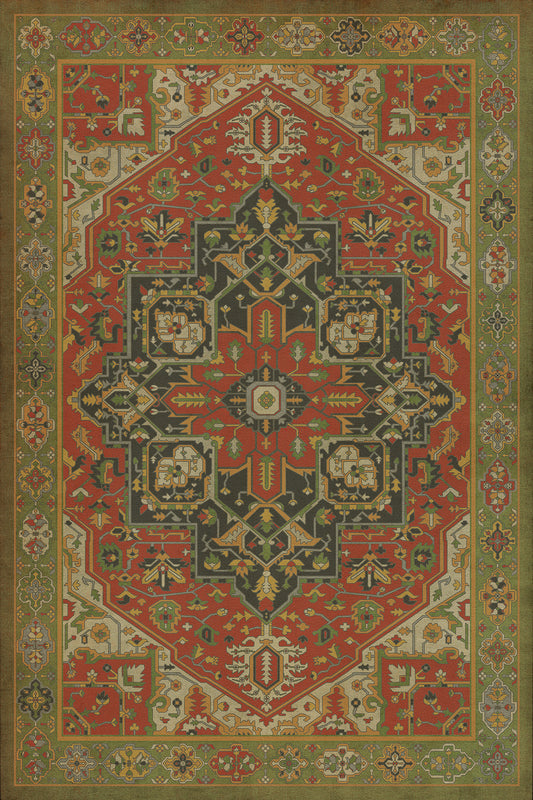 Persian Bazaar - Camelot - Sir Gawain 20x30 Vintage Vinyl Floorcloth