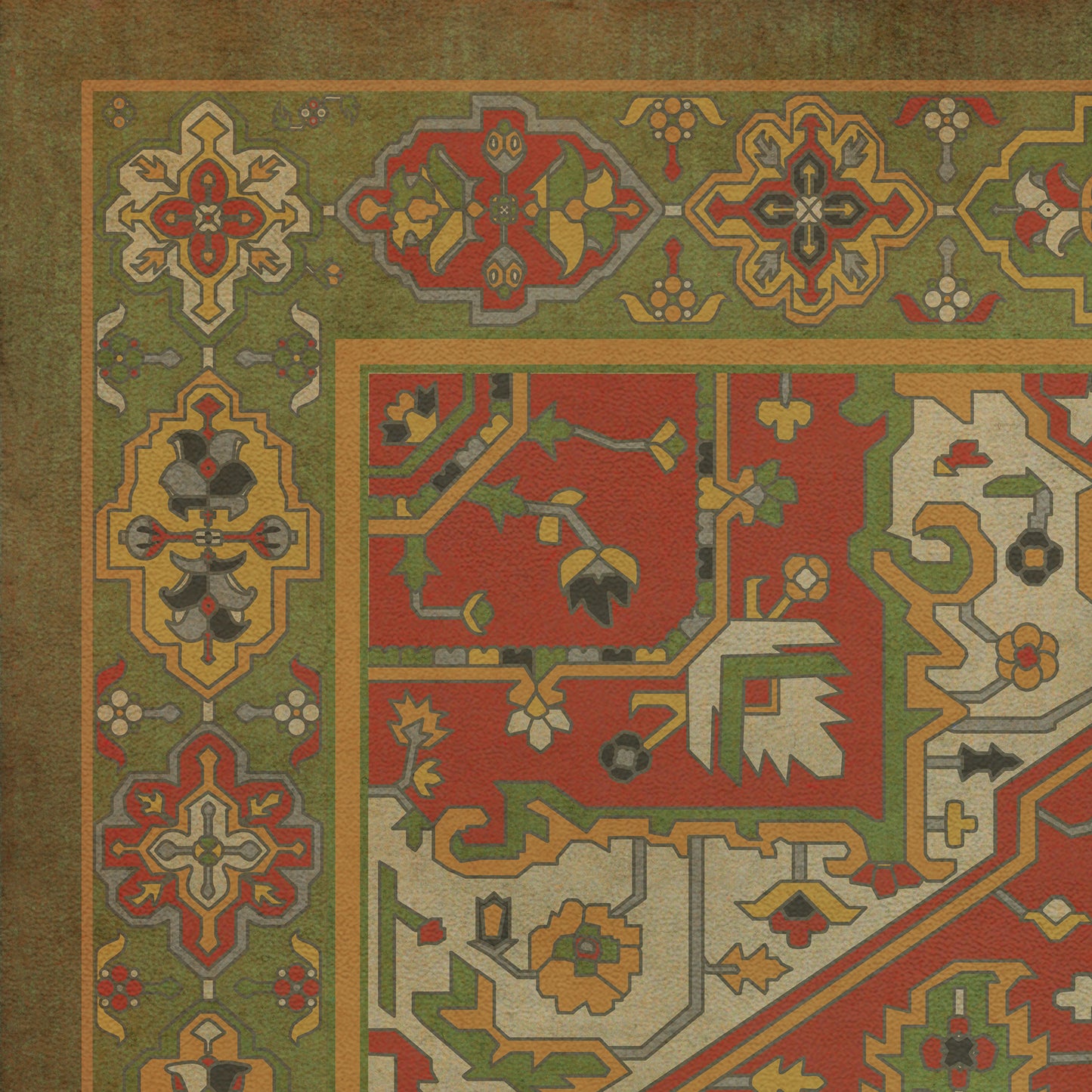 Persian Bazaar - Camelot - Sir Gawain 38x56 Vintage Vinyl Floorcloth