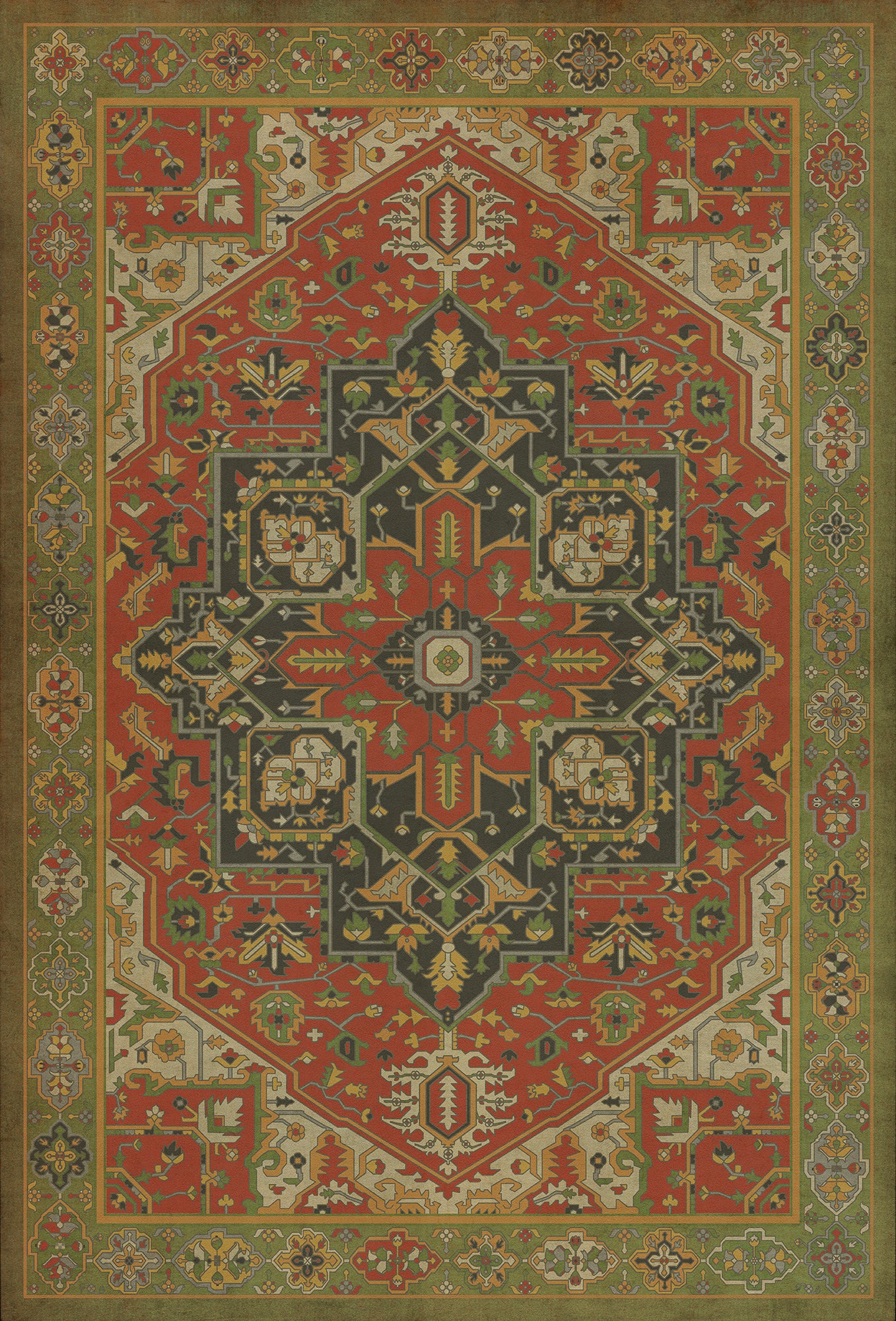 Persian Bazaar - Camelot - Sir Gawain 38x56 Vintage Vinyl Floorcloth