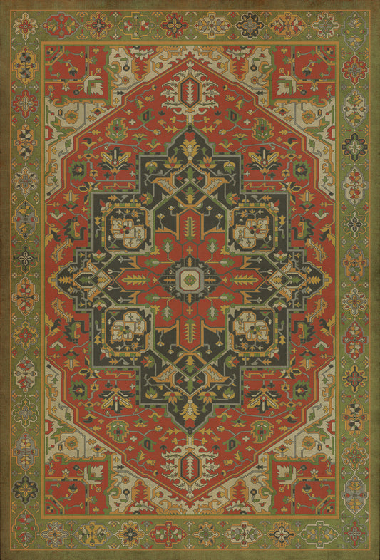 Persian Bazaar - Camelot - Sir Gawain 38x56 Vintage Vinyl Floorcloth