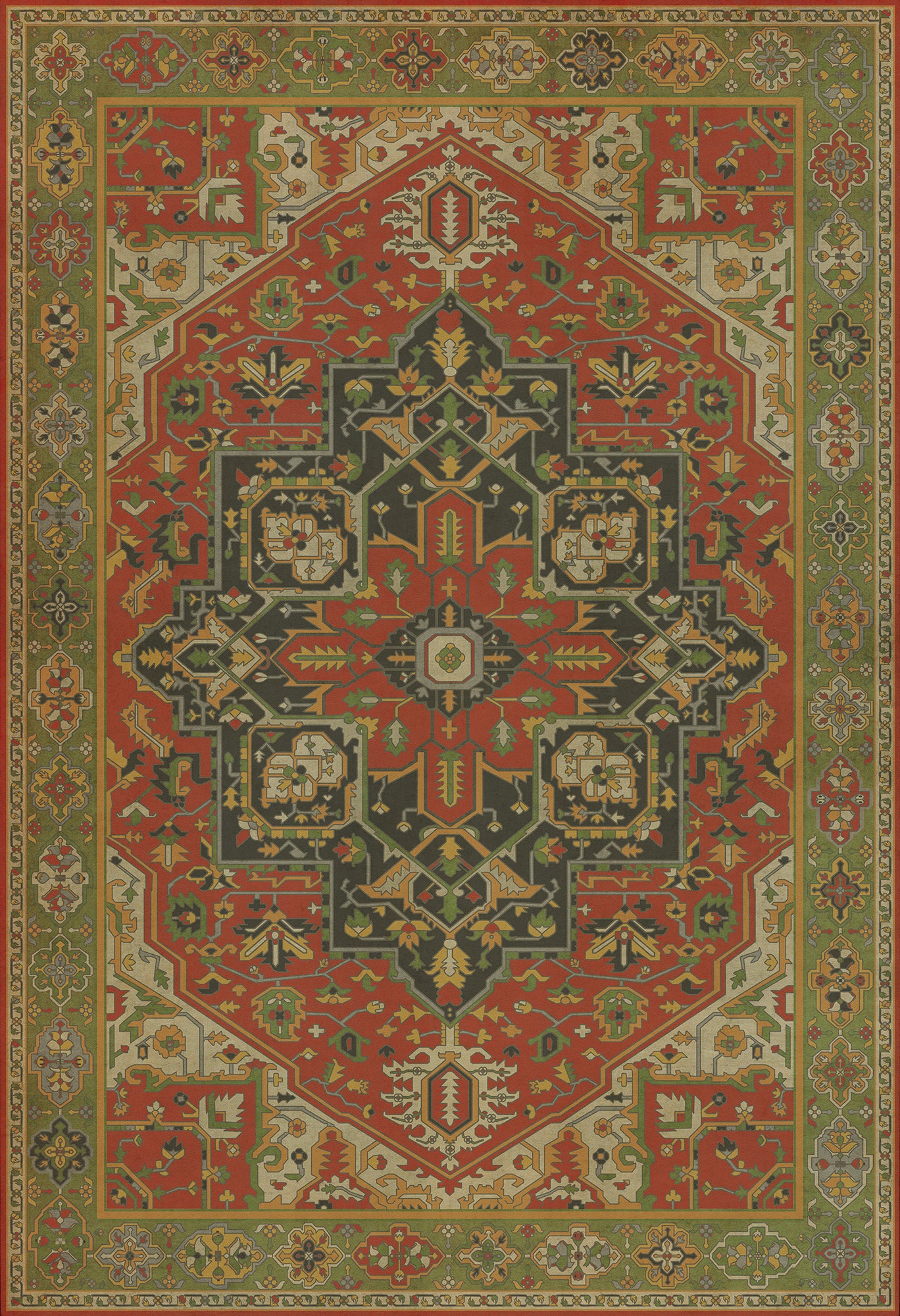 Persian Bazaar - Camelot - Sir Gawain 52x76 Vintage Vinyl Floorcloth