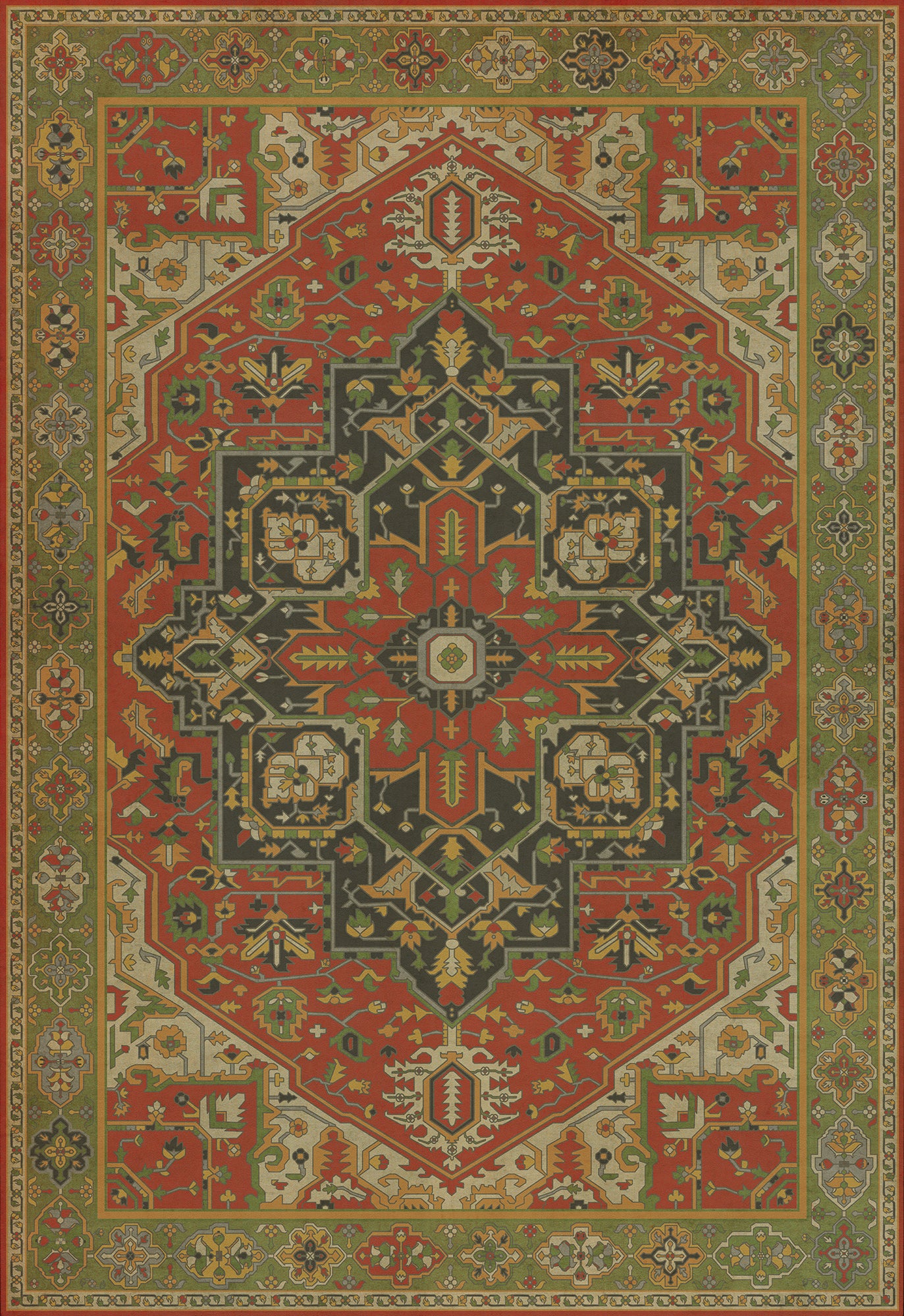 Persian Bazaar - Camelot - Sir Gawain 70x102 Vintage Vinyl Floorcloth