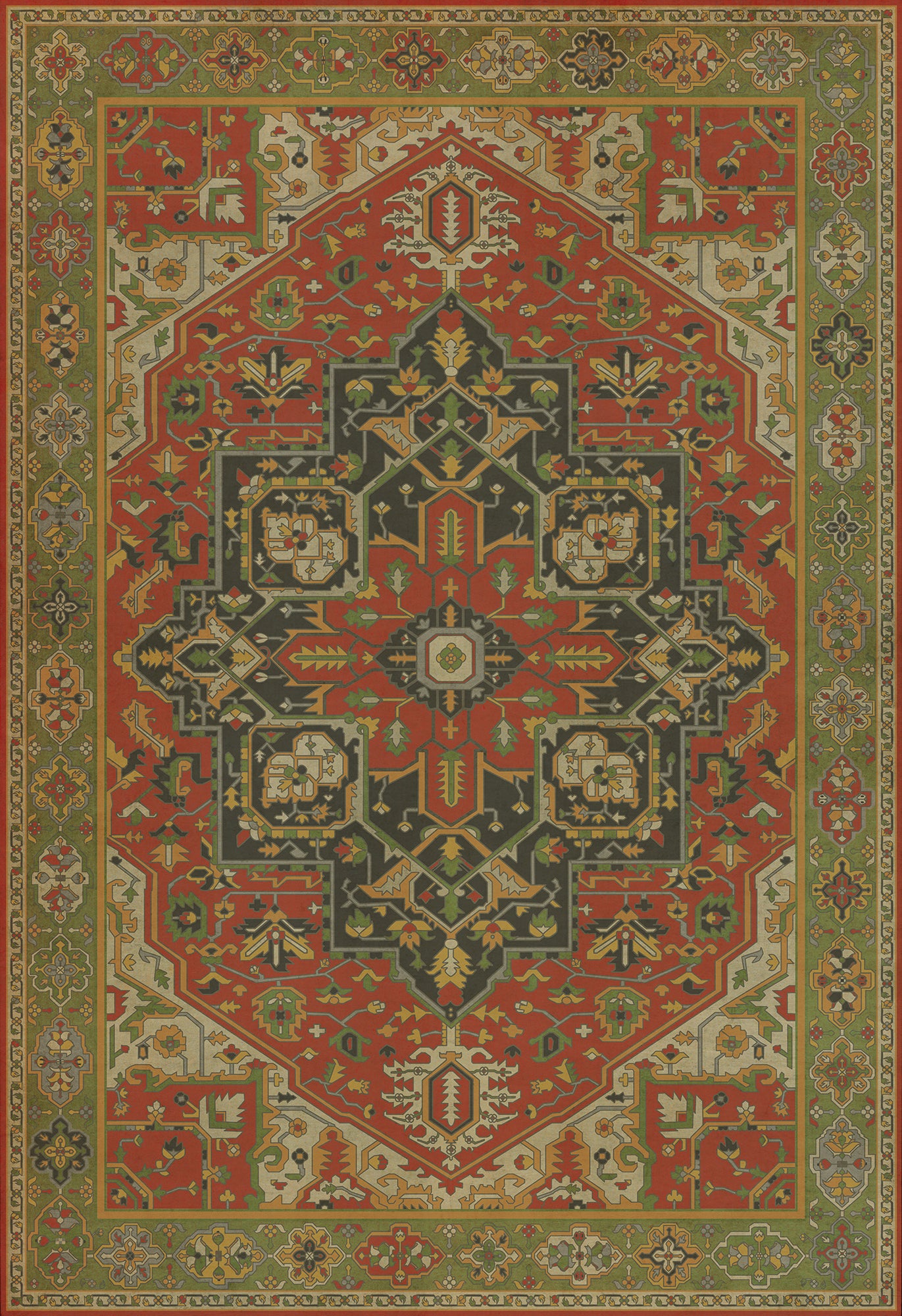 Persian Bazaar - Camelot - Sir Gawain 120x175 Vintage Vinyl Floorcloth