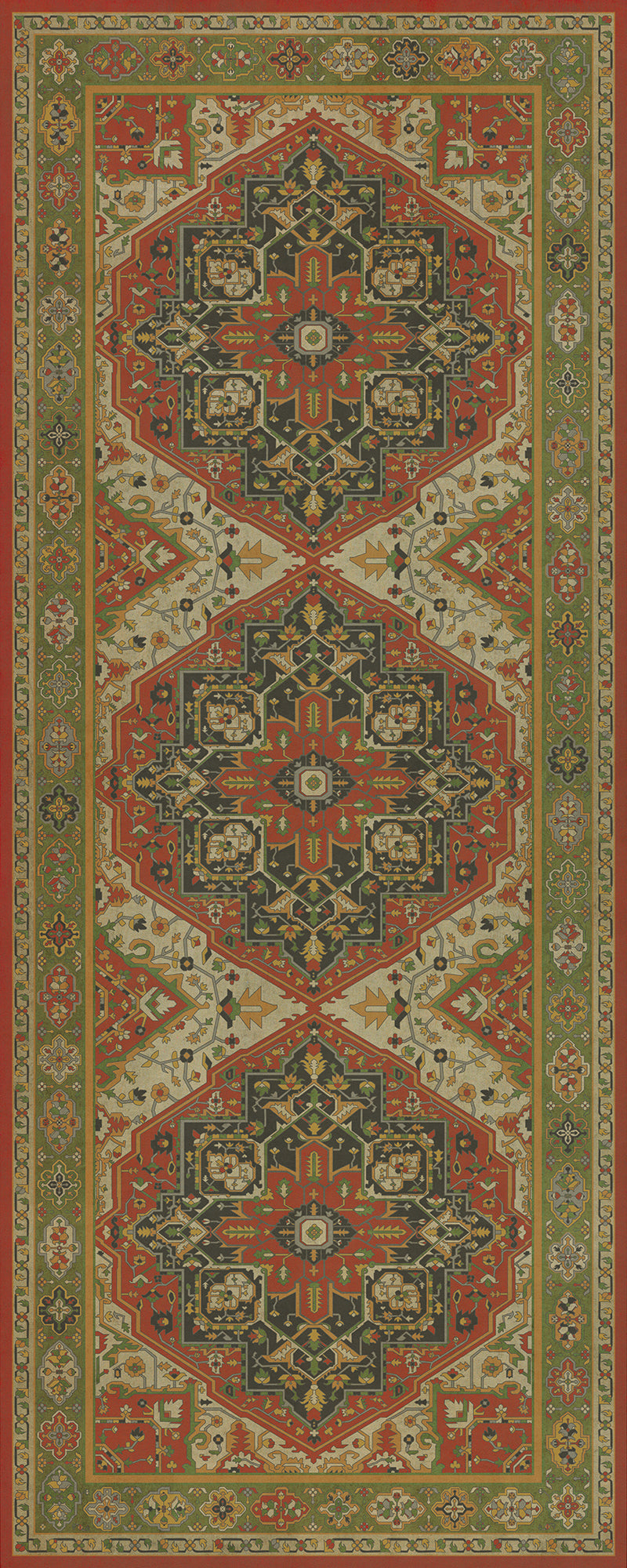Persian Bazaar - Camelot - Sir Gawain 36x90 Vintage Vinyl Floorcloth