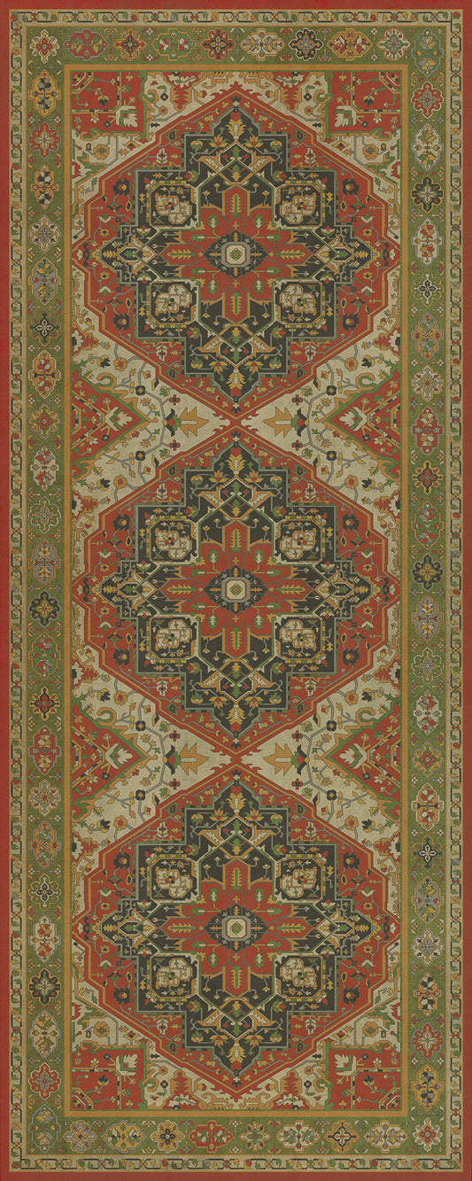 Persian Bazaar - Camelot - Sir Gawain 36x90 Vintage Vinyl Floorcloth