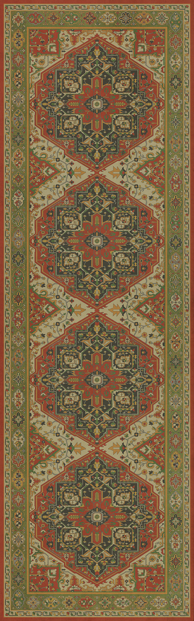 Persian Bazaar - Camelot - Sir Gawain 36x115 Vintage Vinyl Floorcloth