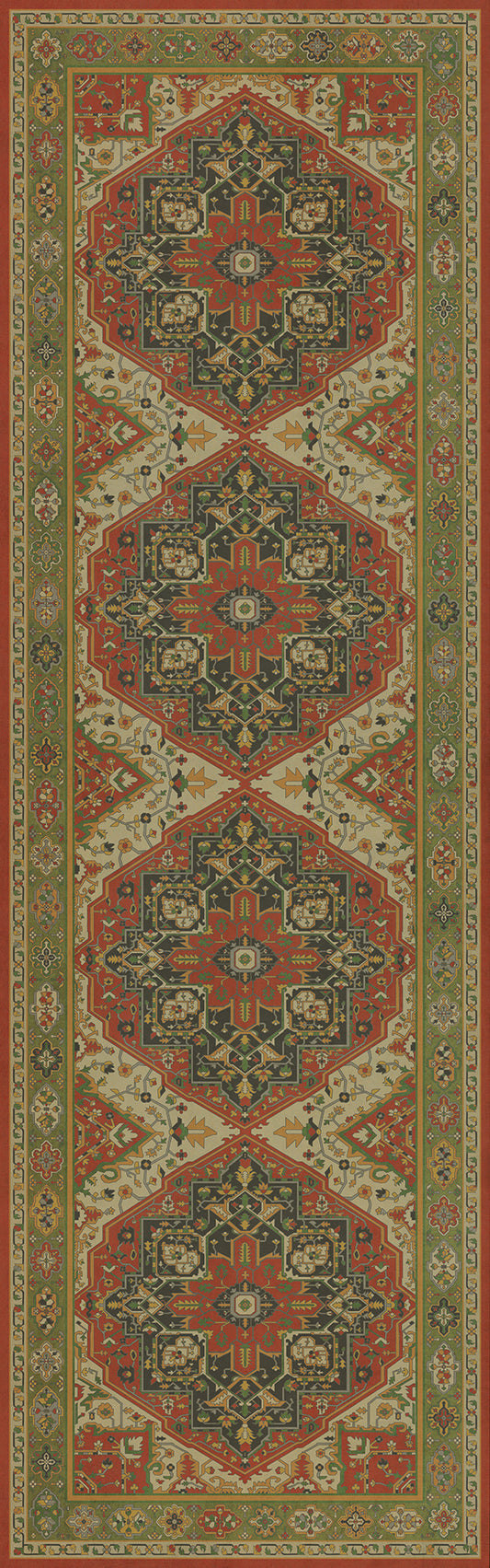 Persian Bazaar - Camelot - Sir Gawain 36x115 Vintage Vinyl Floorcloth