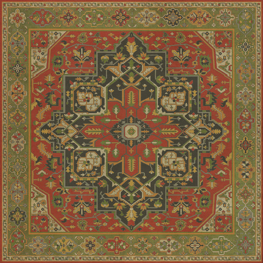 Persian Bazaar - Camelot - Sir Gawain 60x60 Vintage Vinyl Floorcloth