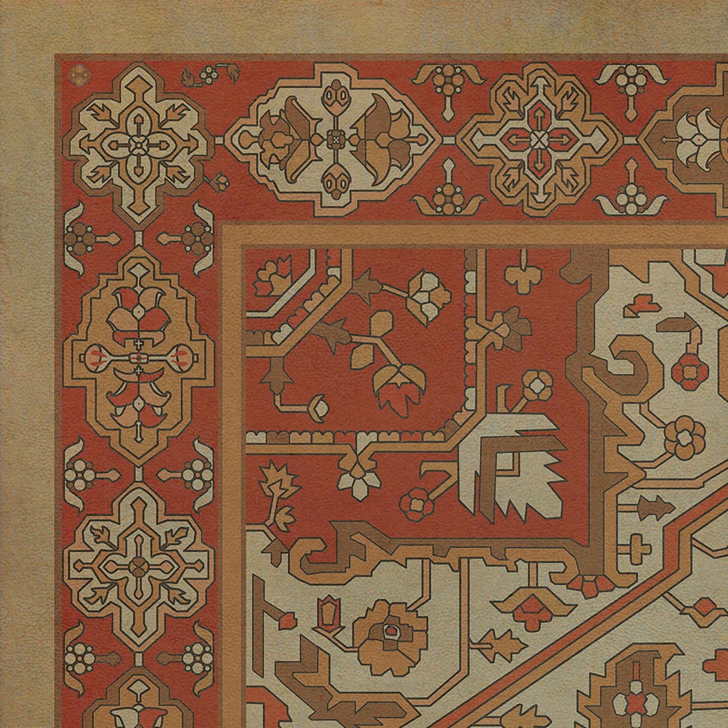 Persian Bazaar - Camelot - Sir Percival 38x56 Vintage Vinyl Floorcloth