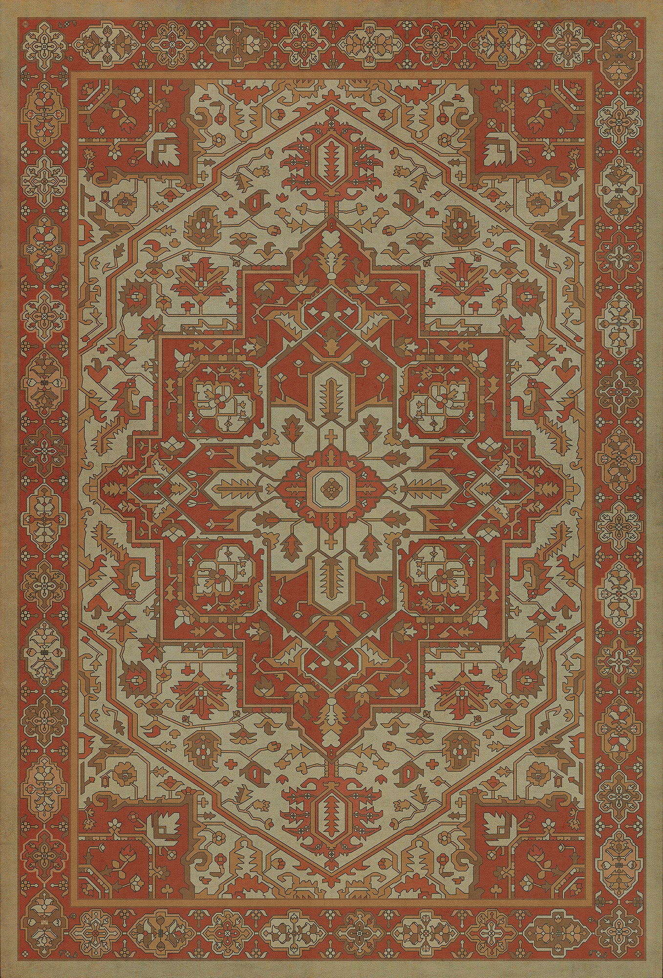 Persian Bazaar - Camelot - Sir Percival 38x56 Vintage Vinyl Floorcloth