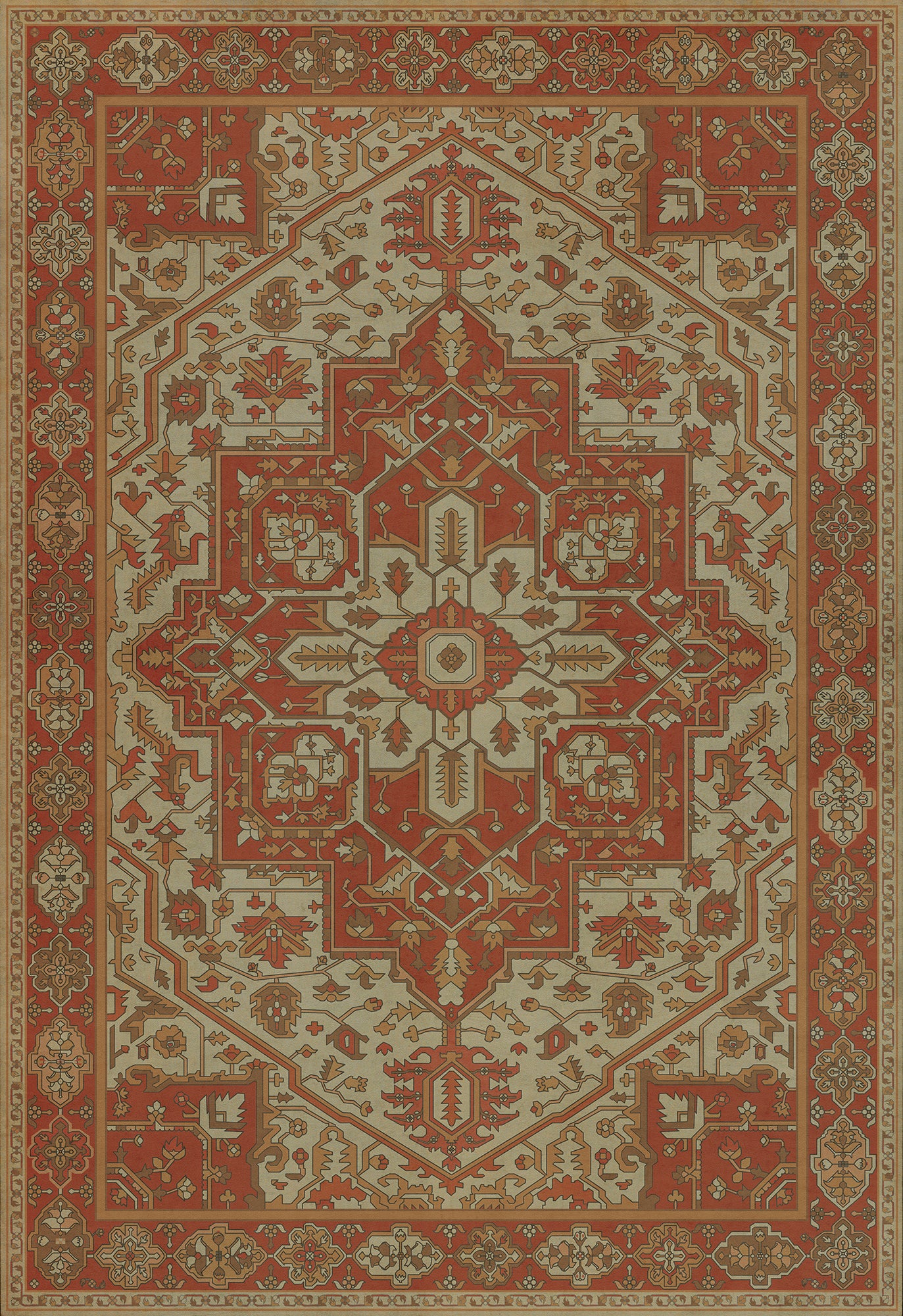 Persian Bazaar - Camelot - Sir Percival 70x102 Vintage Vinyl Floorcloth