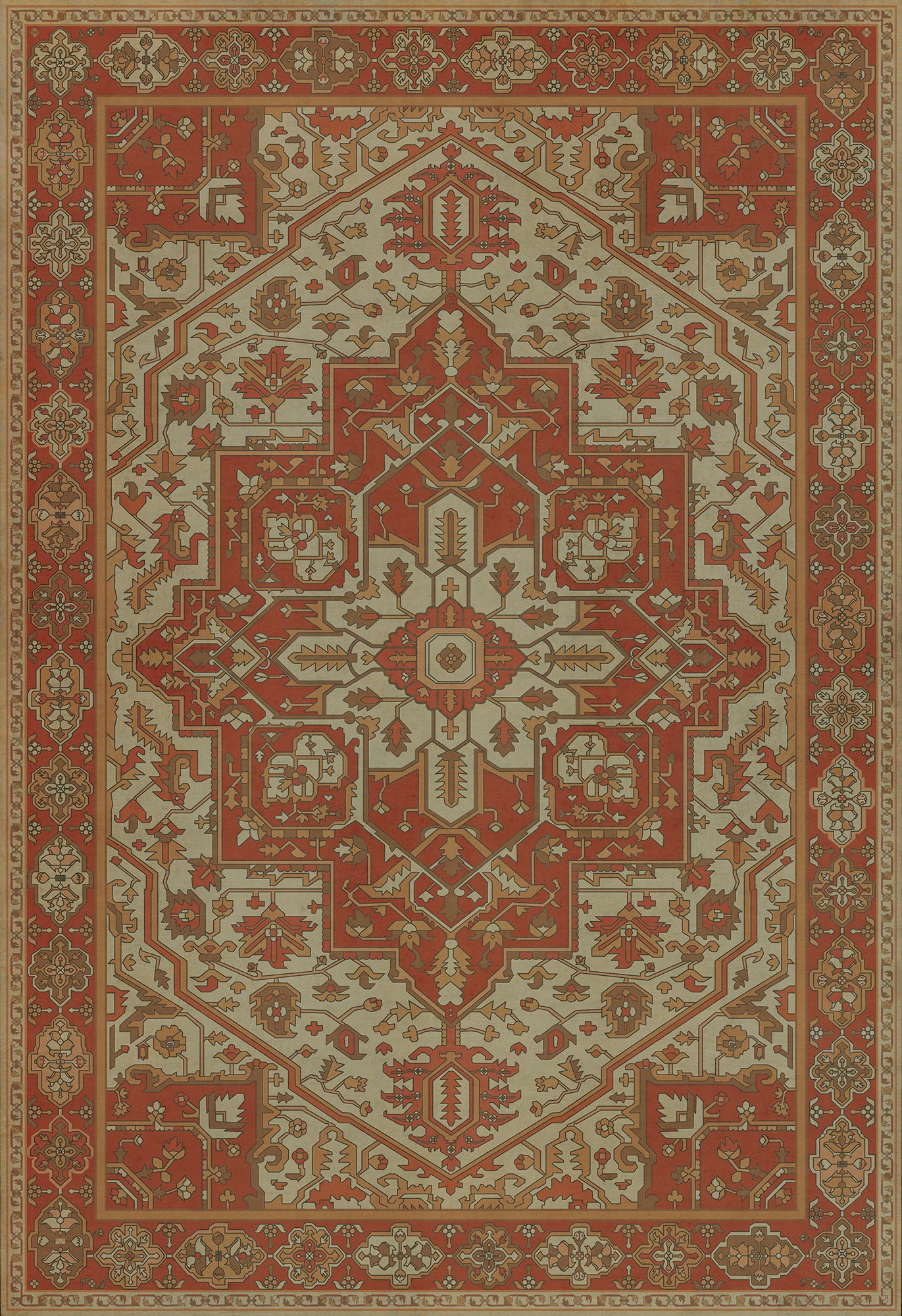Persian Bazaar - Camelot - Sir Percival 120x175 Vintage Vinyl Floorcloth