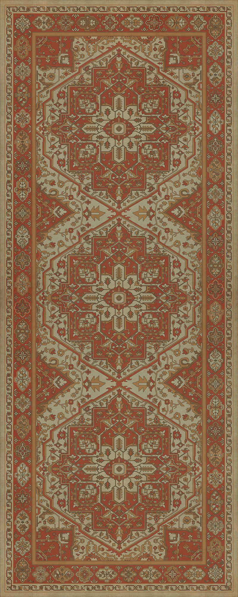 Persian Bazaar - Camelot - Sir Percival 36x90 Vintage Vinyl Floorcloth