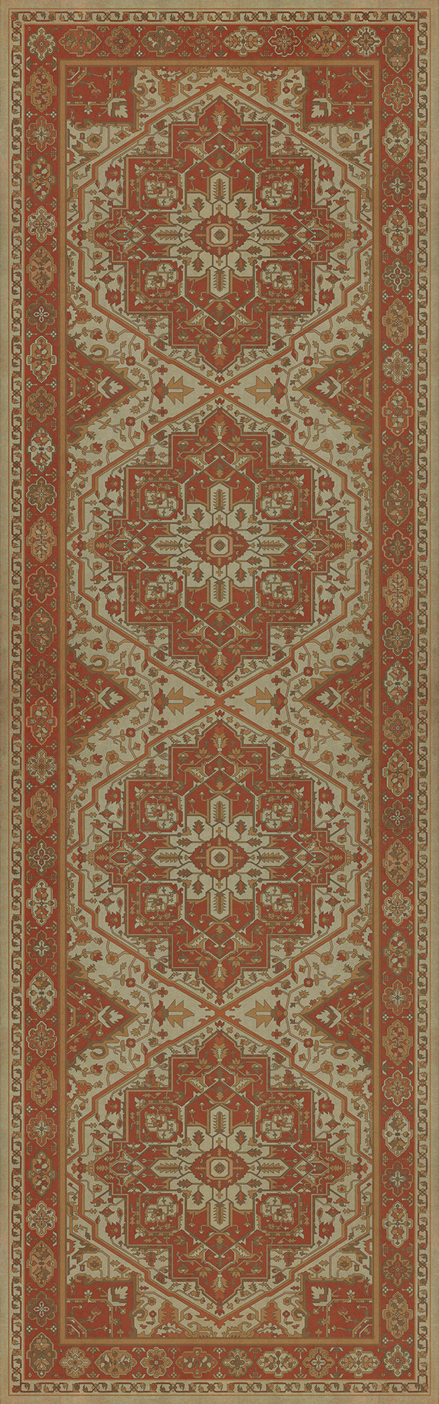 Persian Bazaar - Camelot - Sir Percival 36x115 Vintage Vinyl Floorcloth