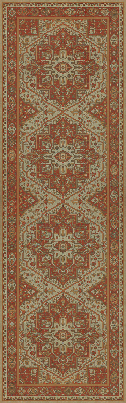 Persian Bazaar - Camelot - Sir Percival 36x115 Vintage Vinyl Floorcloth