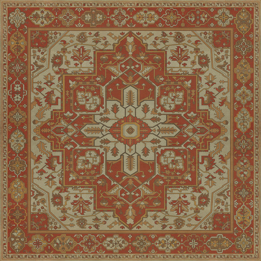 Persian Bazaar - Camelot - Sir Percival 96x96 Vintage Vinyl Floorcloth
