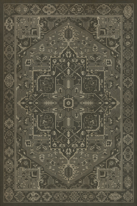 Persian Bazaar - Camelot - The Black Knight 20x30 Vintage Vinyl Floorcloth