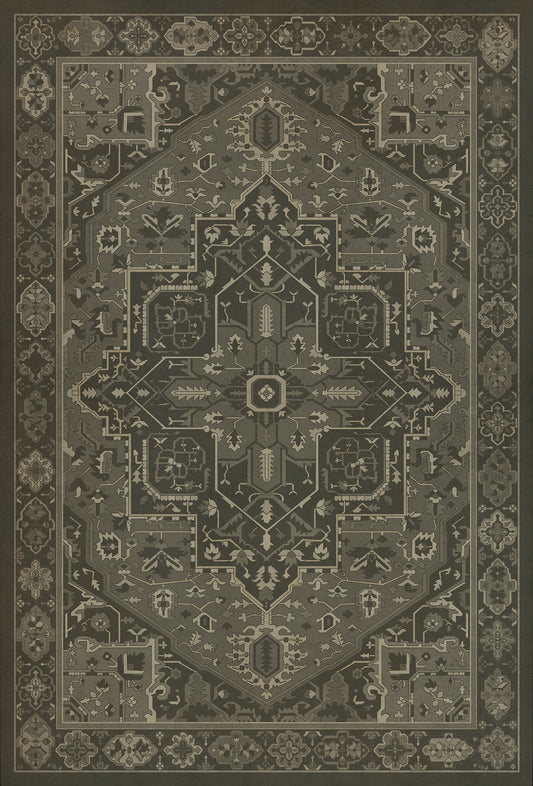 Persian Bazaar - Camelot - The Black Knight 38x56 Vintage Vinyl Floorcloth
