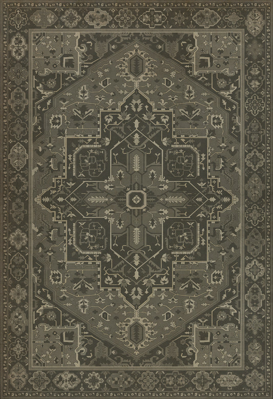 Persian Bazaar - Camelot - The Black Knight 52x76 Vintage Vinyl Floorcloth
