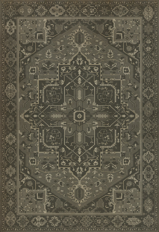 Persian Bazaar - Camelot - The Black Knight 70x102 Vintage Vinyl Floorcloth