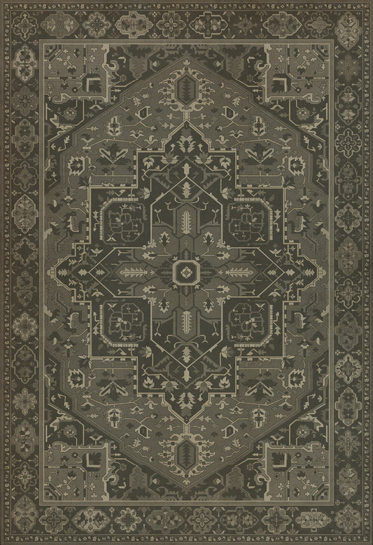 Persian Bazaar - Camelot - The Black Knight 120x175 Vintage Vinyl Floorcloth