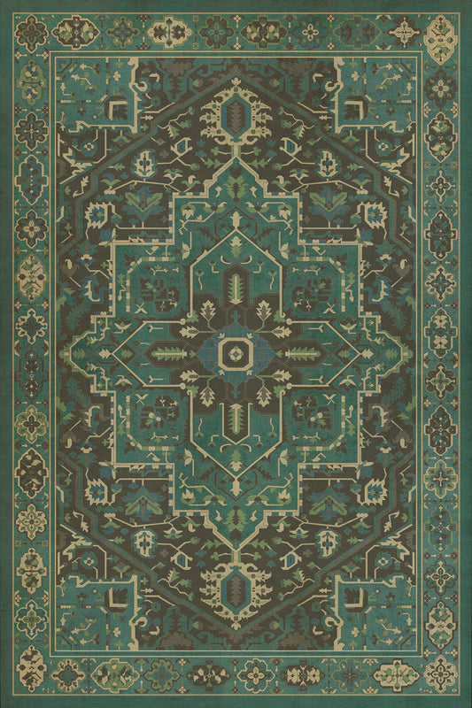 Persian Bazaar - Camelot - The Holy Grail 20x30 Vintage Vinyl Floorcloth