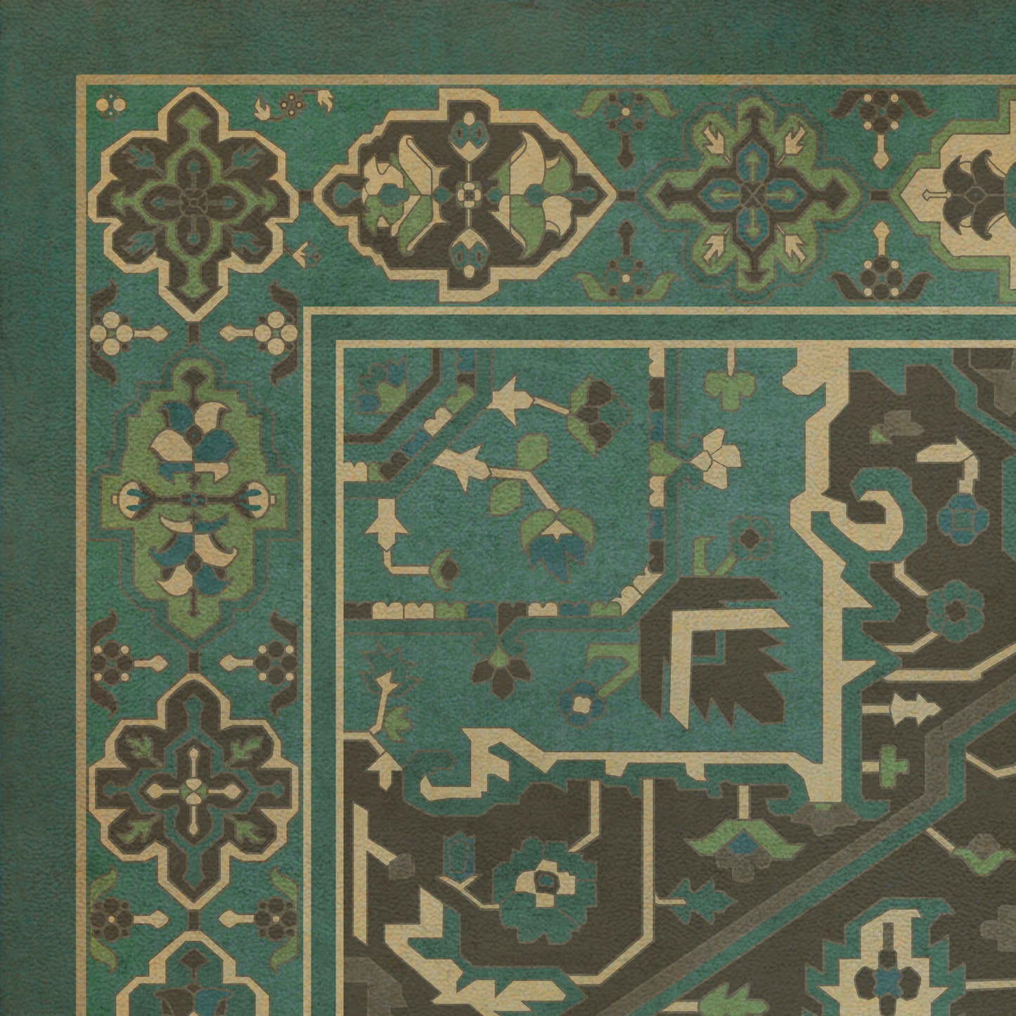 Persian Bazaar - Camelot - The Holy Grail 38x56 Vintage Vinyl Floorcloth