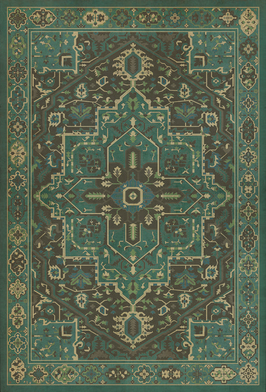 Persian Bazaar - Camelot - The Holy Grail 38x56 Vintage Vinyl Floorcloth