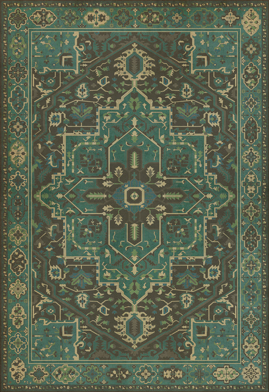 Persian Bazaar - Camelot - The Holy Grail 70x102 Vintage Vinyl Floorcloth