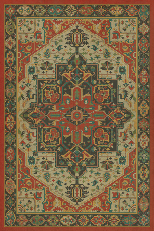 Persian Bazaar - Camelot - Uther Pendragon 20x30 Vintage Vinyl Floorcloth