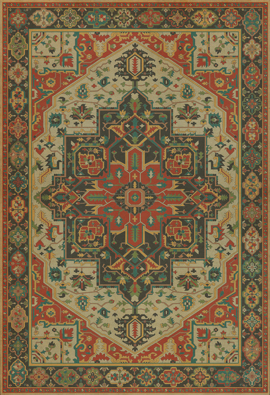 Persian Bazaar - Camelot - Uther Pendragon 52x76 Vintage Vinyl Floorcloth