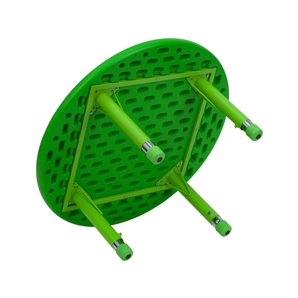 33'' Round Green Plastic Height Adjustable Activity Table