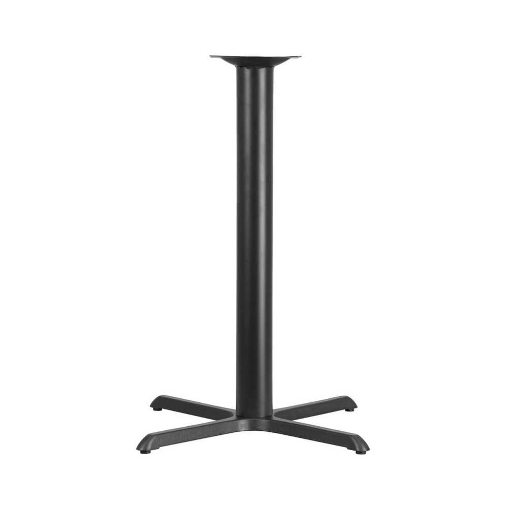 33'' x 33'' Restaurant Table X-Base with 4'' Dia. Bar Height Column