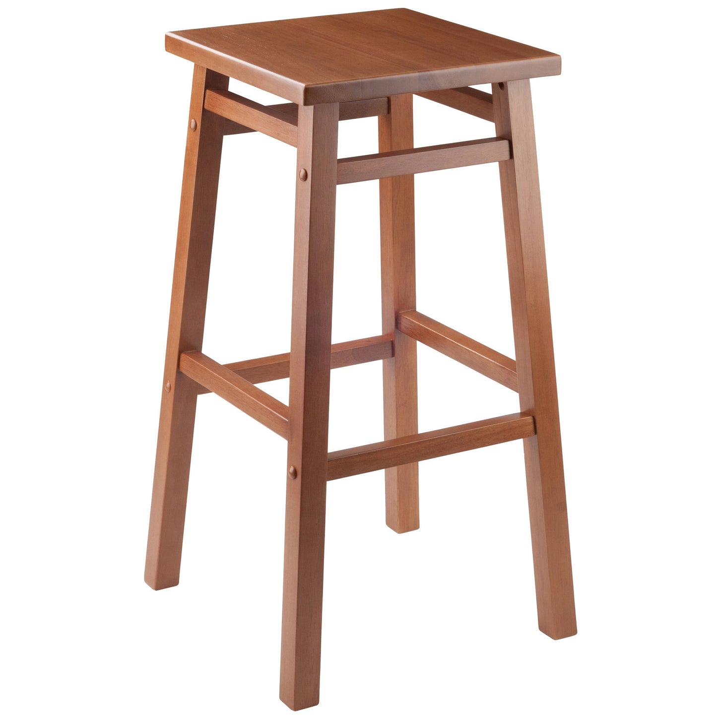 Carter Square Seat Bar Stool, Teak