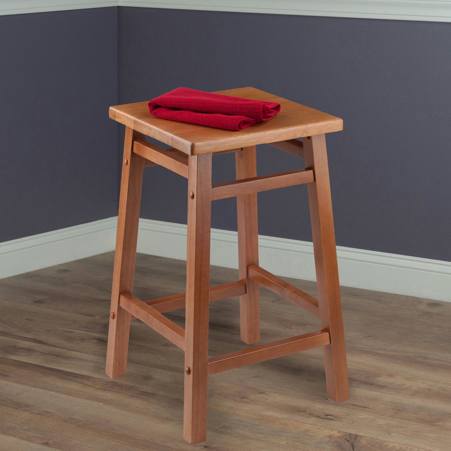 Carter Square Seat Counter Stool, Teak