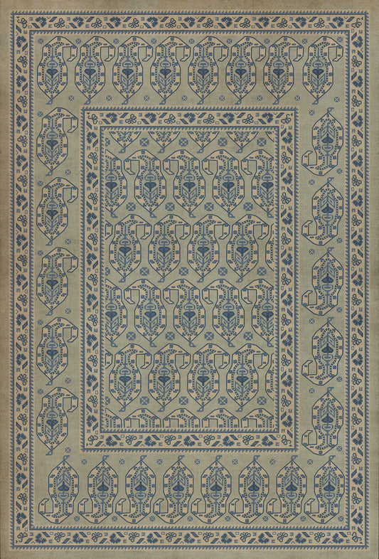 Persian Bazaar - Kintala - Albastru 38x56 Vintage Vinyl Floorcloth