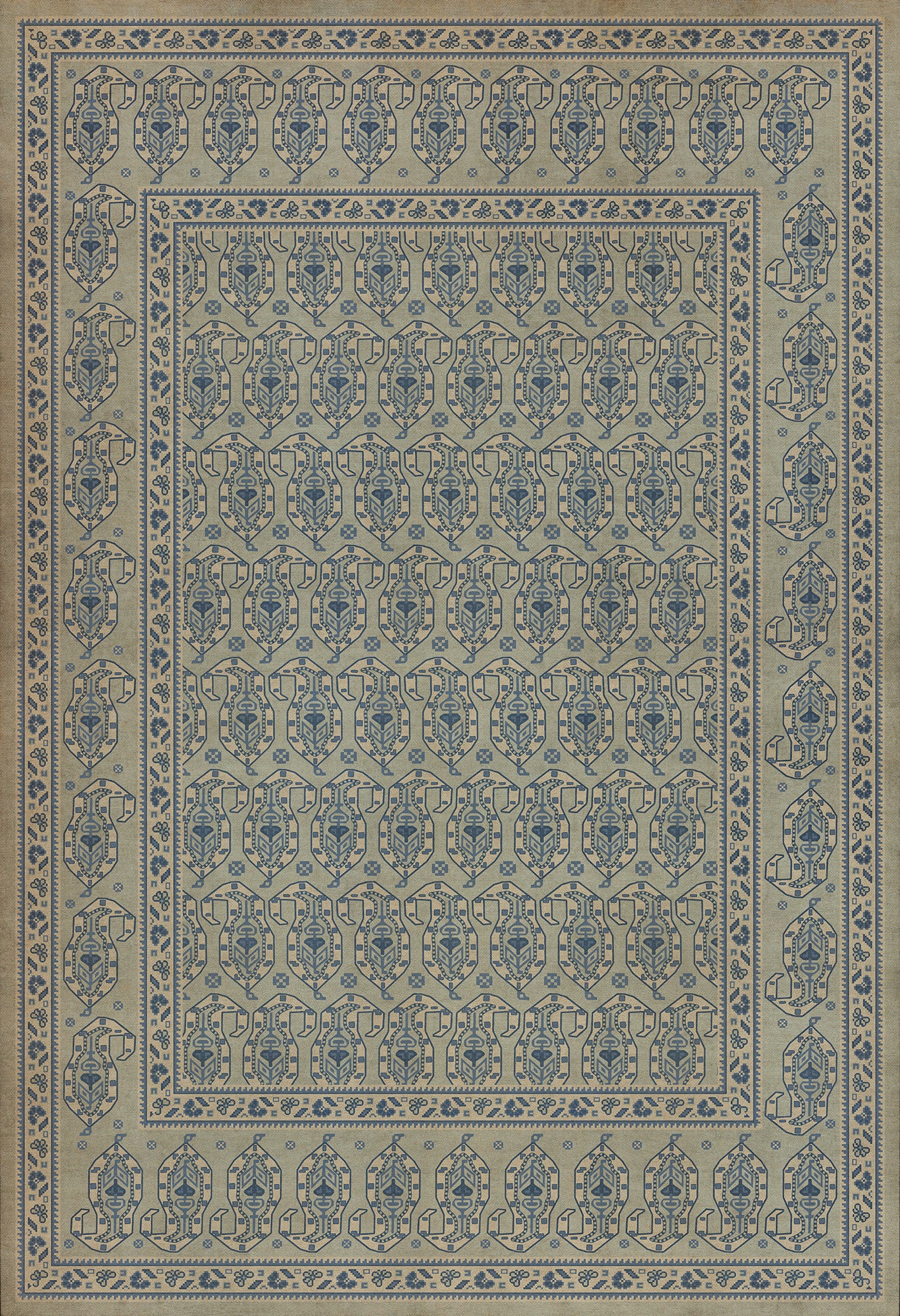 Persian Bazaar - Kintala - Albastru 52x76 Vintage Vinyl Floorcloth